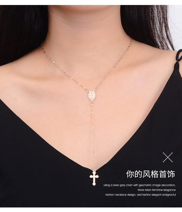 Fashion Cross Christian Jesus Easter Jewelry Sexy Tassel Women's Clavicle Chain Pendant