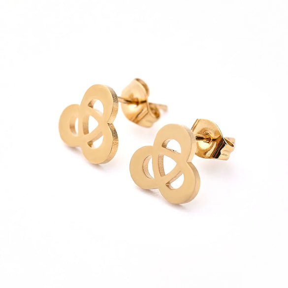 12 Pairs Casual Modern Style Simple Style Infinity Water Droplets Handmade Polishing Laser 304 Stainless Steel Gold Plated Ear Studs