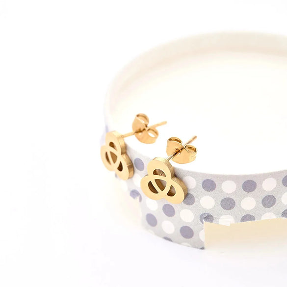 12 Pairs Casual Modern Style Simple Style Infinity Water Droplets Handmade Polishing Laser 304 Stainless Steel Gold Plated Ear Studs