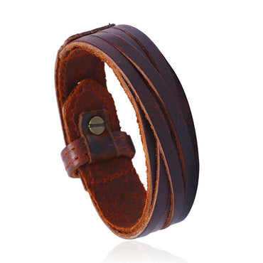 Unisex Geometric Leather  Vintage Wide Leather Cowhide Bracelets &amp; Bangles Nhpk120779