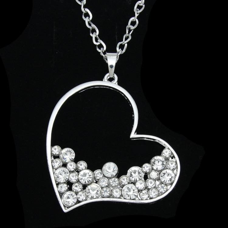 Womens Heart-shaped Electroplated Alloy Necklaces Nhas120910