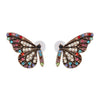 Womens Butterfly Rhinestone Alloy Earrings Nhjj126423