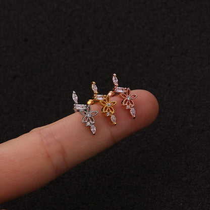 Exaggerated Flower Metal Earrings