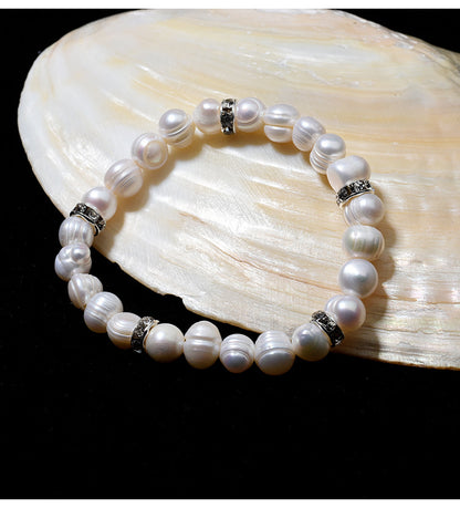 Simple Style Round Pearl Beaded Bracelets 1 Piece