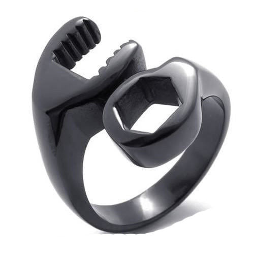 1 Piece Punk Geometric Stainless Steel Asymmetrical Men's Rings