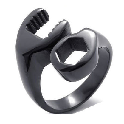 1 Piece Punk Geometric Stainless Steel Asymmetrical Men's Rings
