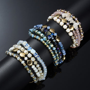 Fashion Geometric Artificial Crystal Rope Beaded Unisex Bracelets
