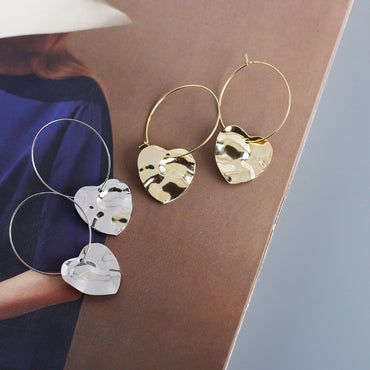 Fashion Heart Shape Sterling Silver Dangling Earrings 1 Pair