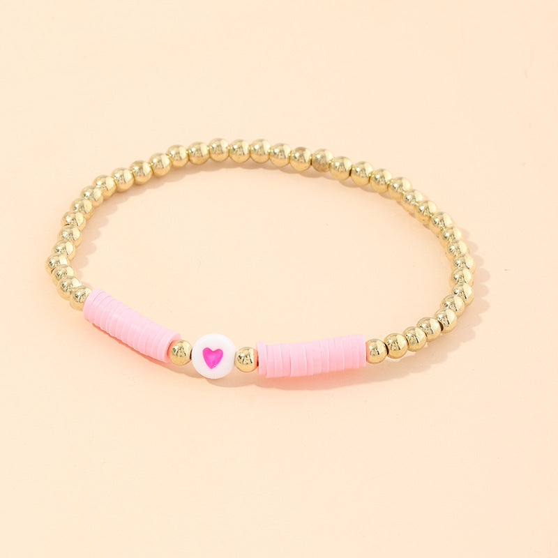 Bohemian Bracelet Nihaojewelry Wholesale Colored Soft Ceramic Bracelet Wild Love Bead Bracelet Friendship Rope