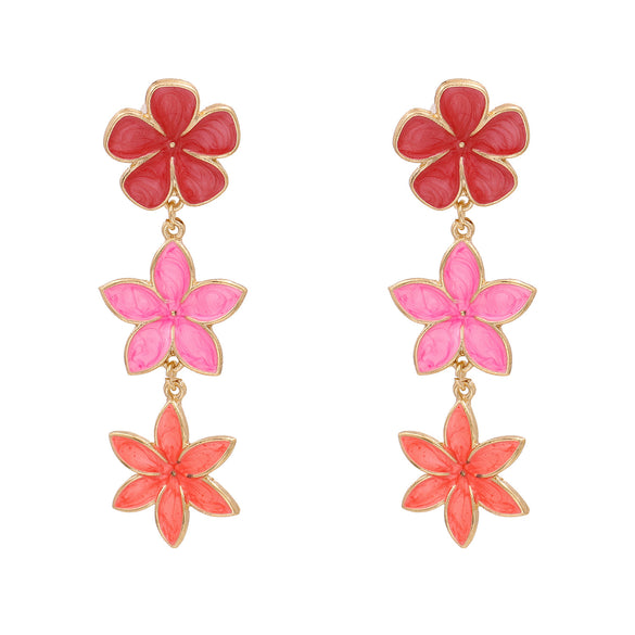 Fashion Retro Lilac Oil Drop Flower Earrings Three Earrings Personalized Earrings Wholesale Gooddiy