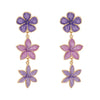 Fashion Retro Lilac Oil Drop Flower Earrings Three Earrings Personalized Earrings Wholesale Gooddiy