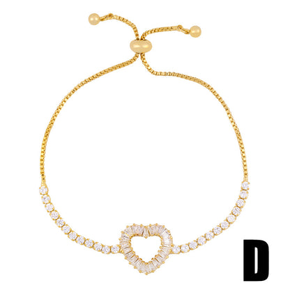 Bracelet New Crystal Bracelet Cross Peach Heart Love Bracelet Wholesale Nihaojewelry