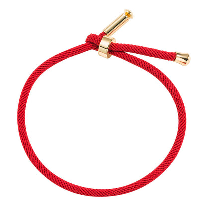 Bracelet Explosion Bracelet Alphabet Bracelet Brass Micro-inlay Couple Red Rope Pull Diy Jewelry Wholesale Nihaojewelry