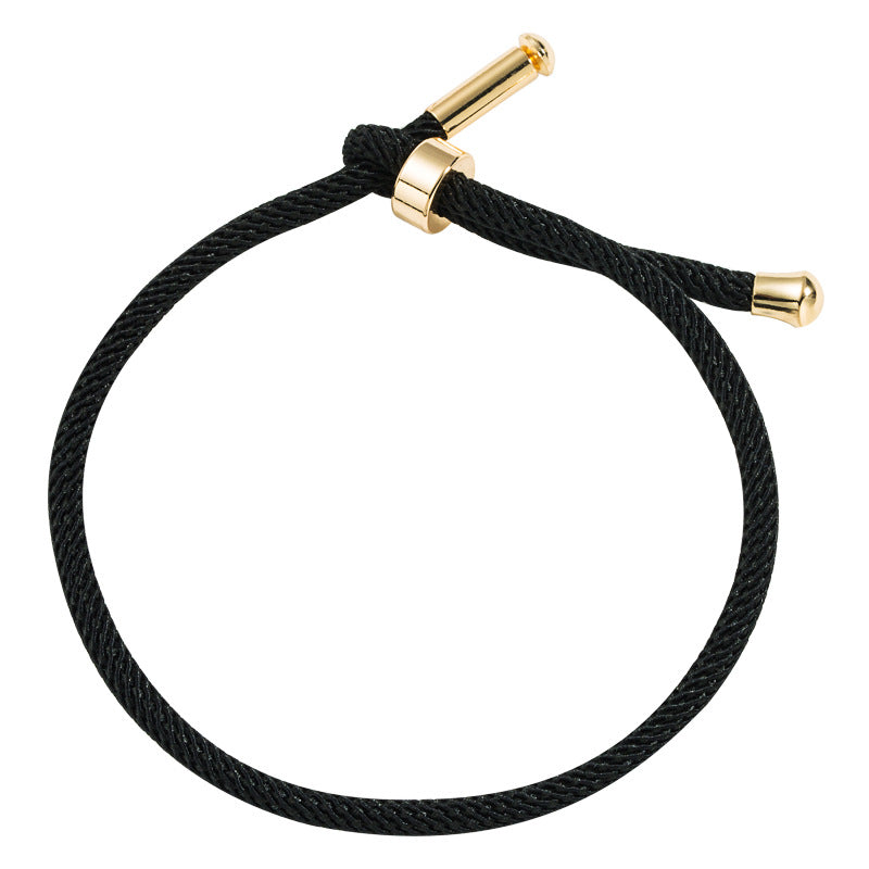Bracelet Explosion Bracelet Alphabet Bracelet Brass Micro-inlay Couple Red Rope Pull Diy Jewelry Wholesale Nihaojewelry