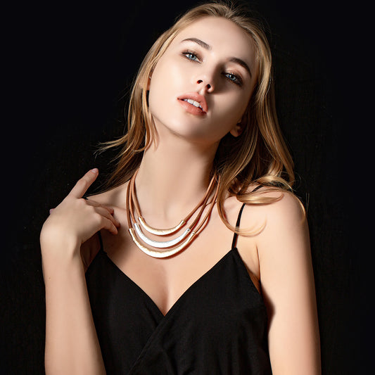 1 Piece Simple Style Round Alloy Plating Women's Layered Necklaces
