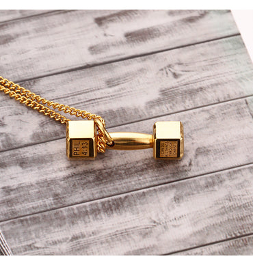 Hip-hop Dumbbell Titanium Steel Necklace 1 Piece