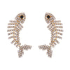 Exaggerated Big Brand Diamond Fish Bone Claw Chain Color Diamond Fashion Earrings Wholesale Gooddiy