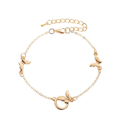 New Bracelet Metal Butterfly Bracelet Simple Double-layer Jewelry Wholesale Nihaojewelry