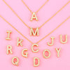 Fashion Letter Copper Gold Plated Zircon Necklace