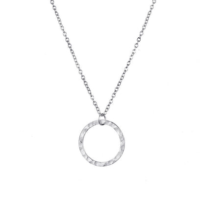 Fashion Simple Round Pendant 316lstainless Steel Necklace For Women