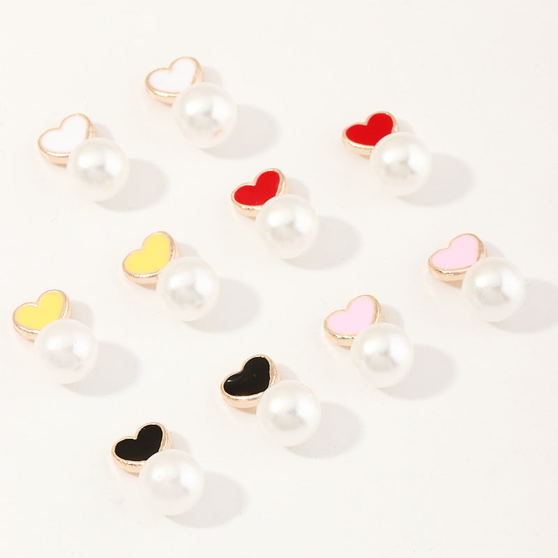 Korean Color-preserving Oil Drop Cartoon Cute Pearl Earlobe Earrings Wholesale