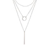 Lady Geometric Stainless Steel Plating Layered Necklaces