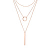 Lady Geometric Stainless Steel Plating Layered Necklaces