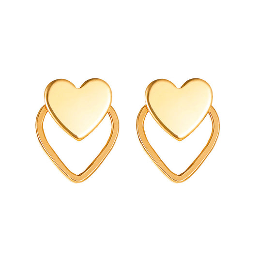 Simple Style Heart Plating Alloy No Inlaid Earrings Ear Studs