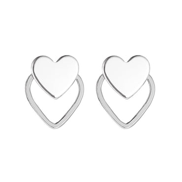 Simple Style Heart Plating Alloy No Inlaid Earrings Ear Studs