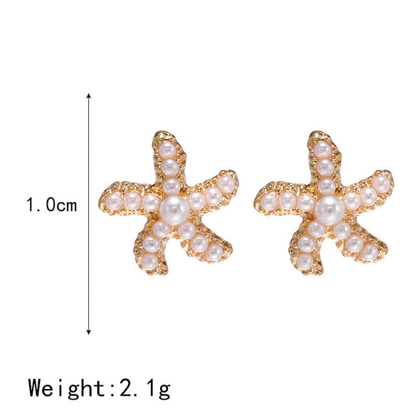 Geometric Plating Alloy Artificial Gemstones Earrings