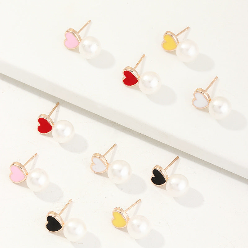 Korean Color-preserving Oil Drop Cartoon Cute Pearl Earlobe Earrings Wholesale