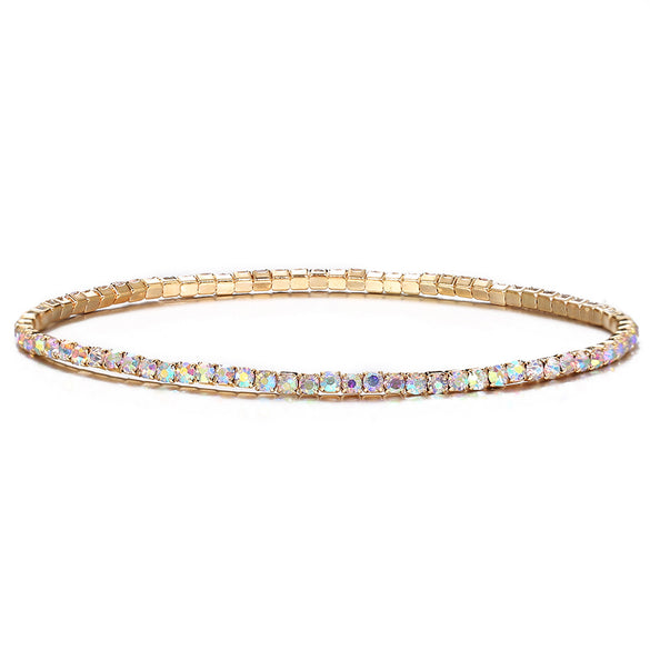 Simple Multicolor Rhinestone Elastic Bracelet