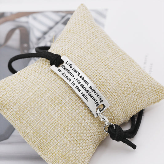 Creative Inspirational Strip Lettering Charming Life Bracelet Wholesale