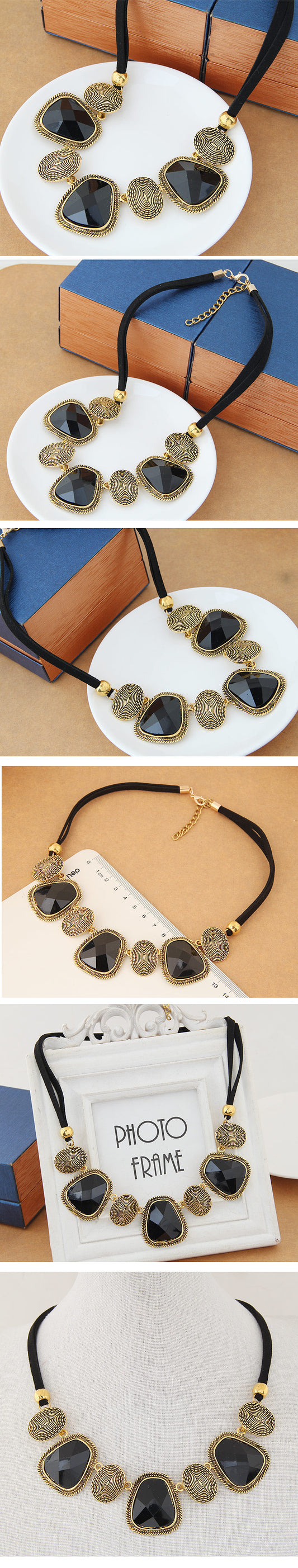 Fashion Gold Simple Geometric Exaggerated Necklace