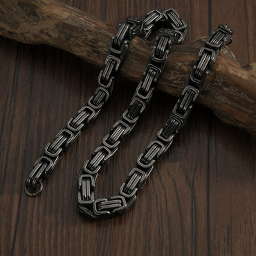 Retro Stainless Steel Chain Buckle Double-sided Woven Bracelet
