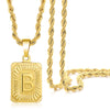 Fashion Letter Square Pendant Stainless Steel Necklace