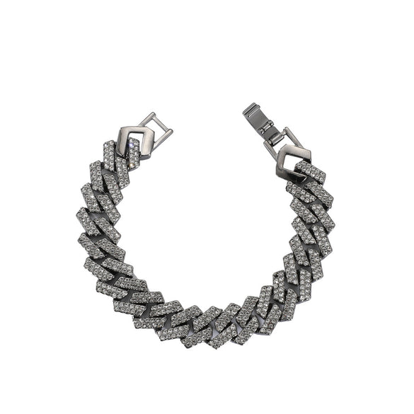 Fashion Retro Hip Hop Exaggerated Diamond-studded Alloy Bracelet