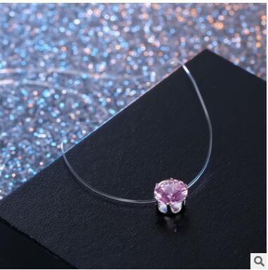 Fashion Variety Of Transparent Zircon Invisible Necklace