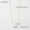 Simple 14k Stainless Steel Single Pearl Pendant Necklace