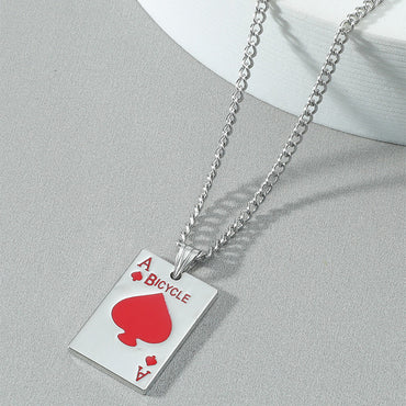 Nihaojewelry Punk Style Playing Cards Spades Pendant Necklace Wholesale Jewelry