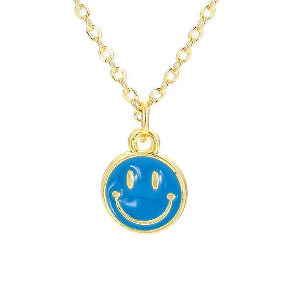 Wholesale Jewelry Smile Face Oil Drop Pendant Copper Necklace Gooddiy