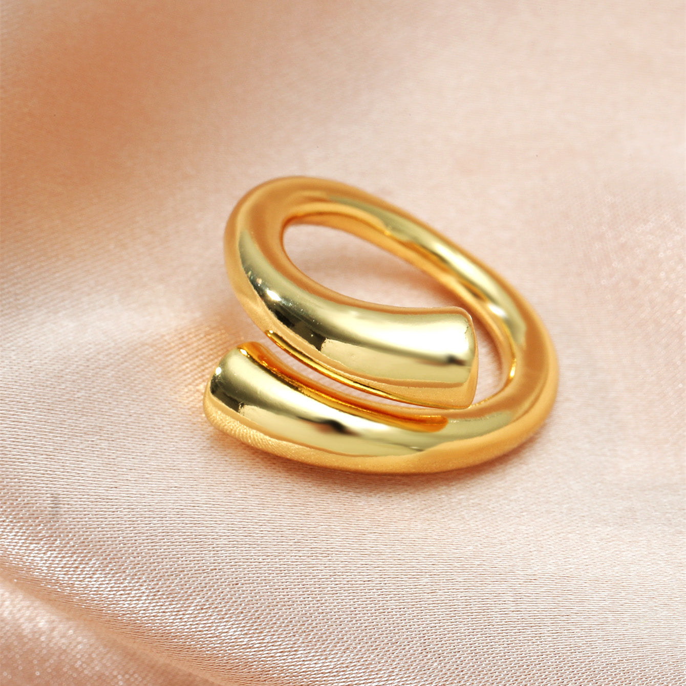 Ins Style Casual Solid Color Copper 18k Gold Plated Open Ring In Bulk