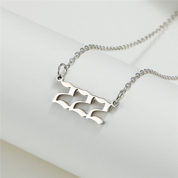 Simple Fashion Angel 000-999 Stainless Steel Number Necklace Wholesale Gooddiy