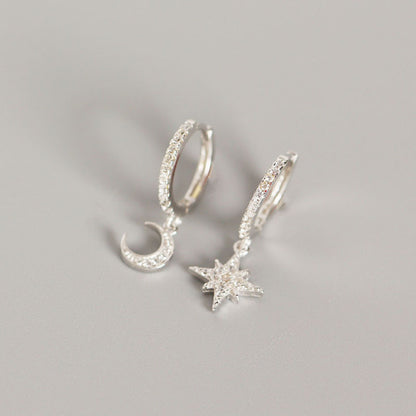 S925 Sterling Silver Asymmetric Earrings Wholesale Nihaojewelry