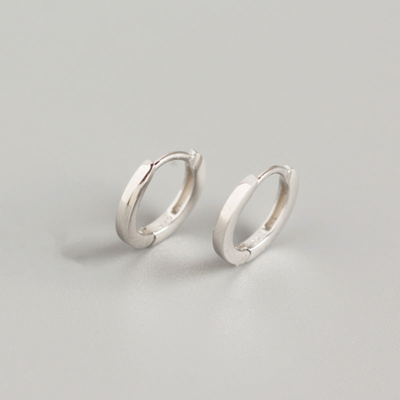 1 Pair Simple Style Geometric Circle Plating Sterling Silver Earrings
