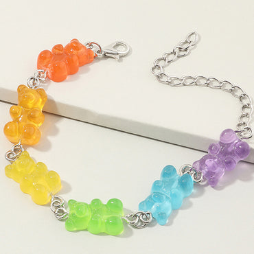 Fashion Candy Color Resin Bear Bracelet Wholesale Nihaojewelry