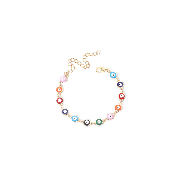 Bohemian Style Colorful Retro Devil Eyes Necklace Bracelet Anklet Combination Accessories