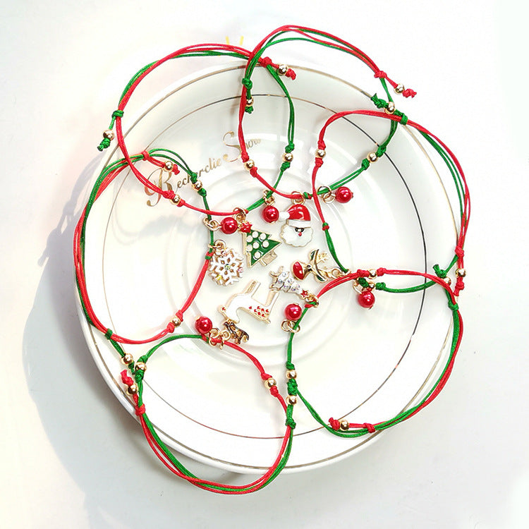 Fashion Christmas Tree Santa Claus Alloy Plating Inlay Rhinestones Women's Bracelets 1 Piece