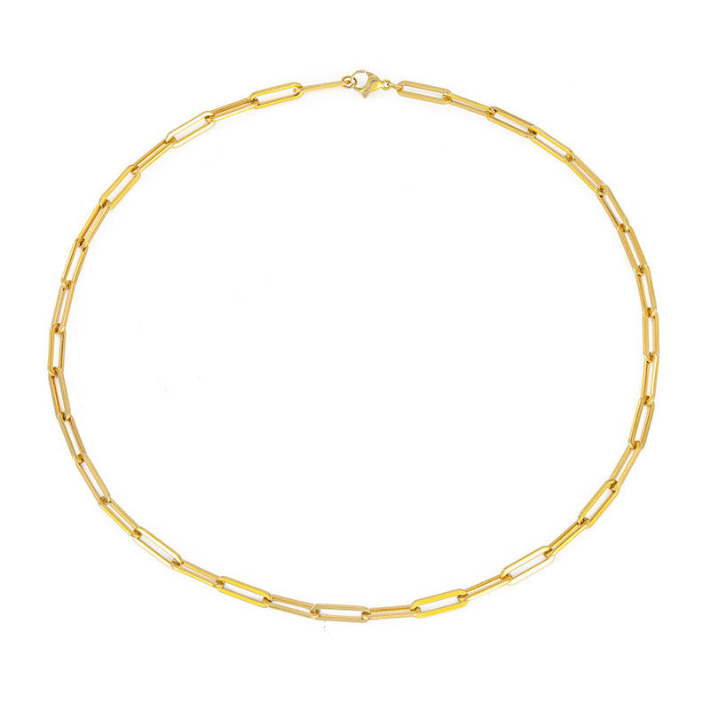 Fashion Hot-saling 316l Titanium Steel Chain Gold Plated Clavicle Chain Necklace For Women