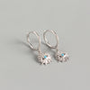 Yhe0208 S925 Sterling Silver Geometric Eyes Diamond Devil Eyes Earrings